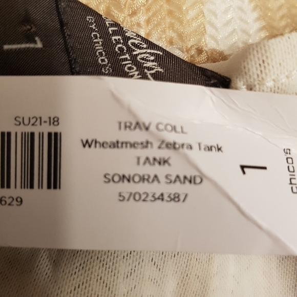 Chico's Traveller's women's size 1 or Medium zebra tank NWT - Picture 6 of 7